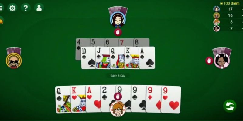 Game bài tiến lên sử dụng công cụ là bộ bài Tây 52 lá
